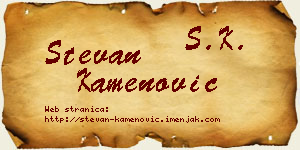 Stevan Kamenović vizit kartica